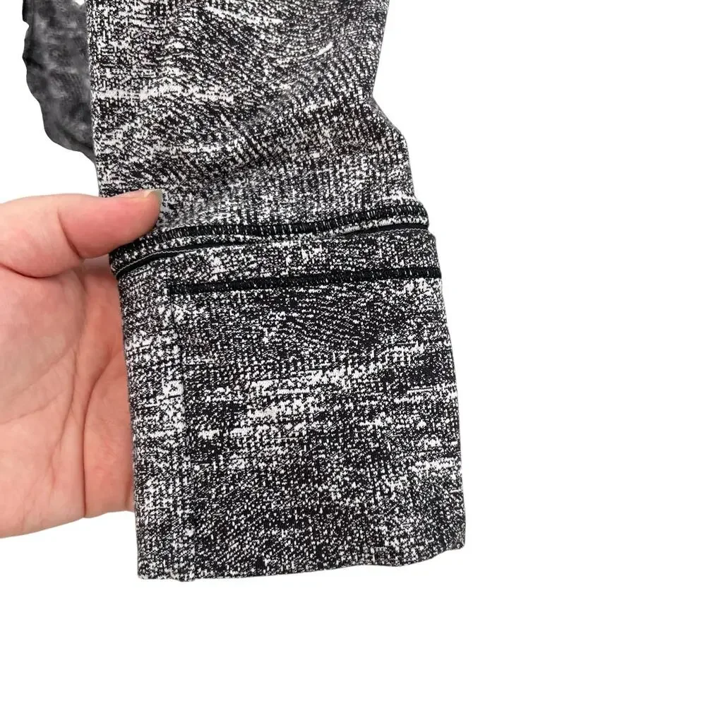 Lululemon Cypress Kiss 1/2 Zip Top Sweatshirt Rush Jacquard Black White‎ Size 10